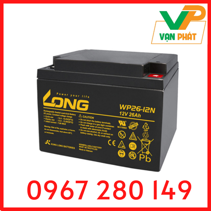 ẮC QUY KÍN KHÍ (VRLA AGM) LONG 12V-26AH (20HR), WP26-12N, F6-M5