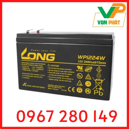 ẮC QUY KÍN KHÍ (VRLA AGM) LONG 12V-24WPC-1.6VPC-15Min, WP1224W, F2